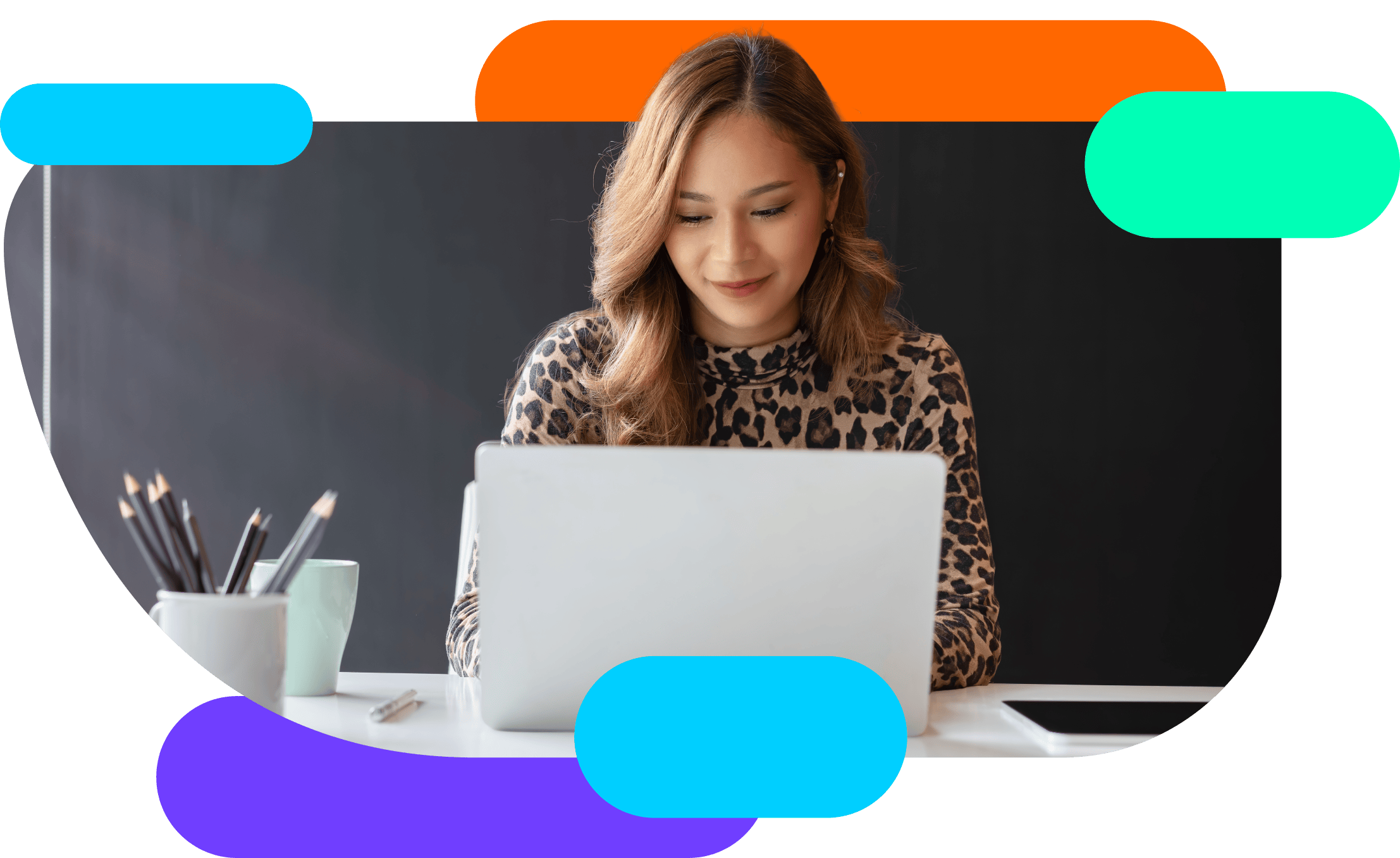 Professional working on laptop